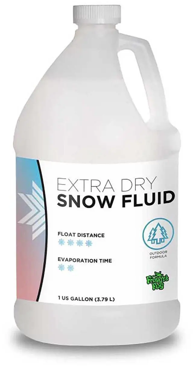 Main image of Froggy's Fog - SN-EX - EXTRA DRY - OUTDOOR FORMULA - Snow Juice Machine Fluid - Froggys Flakes (>30 Foot Float / Drop) Highly Evaporative Formula - High Density - Machine Fluid