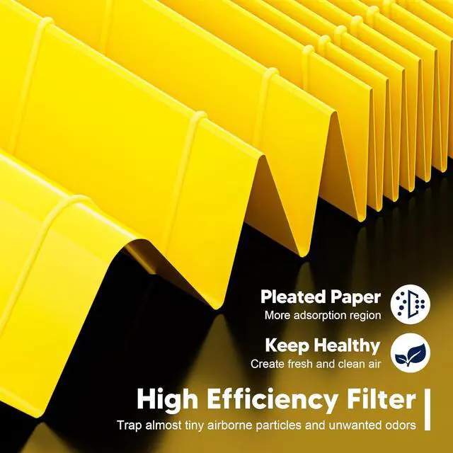 Alt view image 4 of 7 - Jaspertronics Air Purifier Replacement Filter Core 300-RF-PA, 1 Pack, Compatible with LEVOIT Core 300, Core 300-P, Core 300S, Core 300S-P Vortex Air Air Purifier, Non-woven Pleated Paper, Activated
