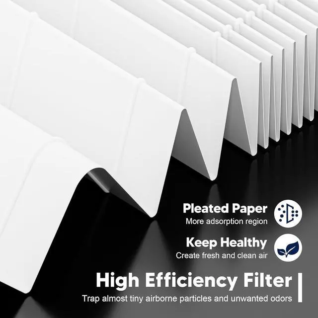 Alt view image 4 of 7 - Jaspertronics Air Purifier Replacement Filter Core 300-RF, 2 Pack, Compatible with LEVOIT Core 300, Core 300-P, Core 300S, Core 300S-P Vortex Air Air Purifier, Nylon, Pleated Paper, Activated Carbon