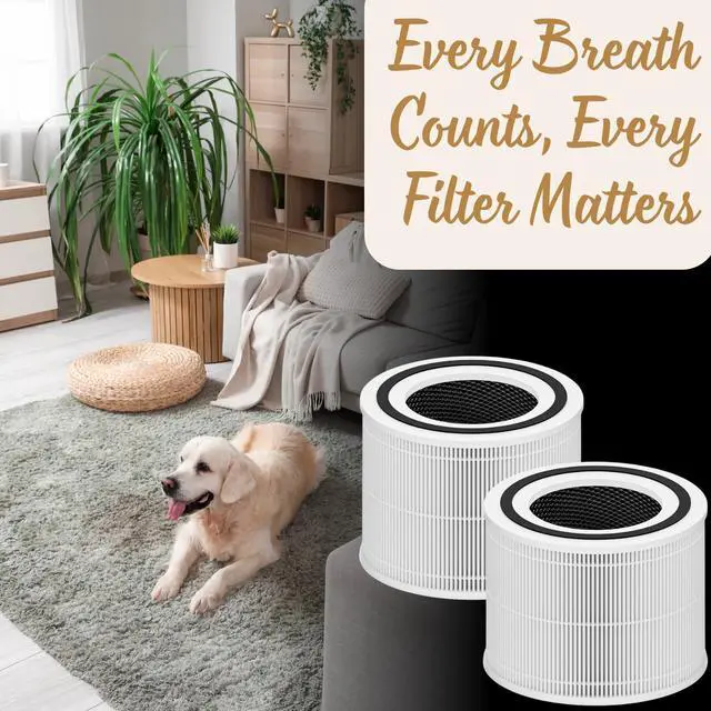 Alt view image 6 of 7 - Jaspertronics Air Purifier Replacement Filter Core 300-RF, 2 Pack, Compatible with LEVOIT Core 300, Core 300-P, Core 300S, Core 300S-P Vortex Air Air Purifier, Nylon, Pleated Paper, Activated Carbon