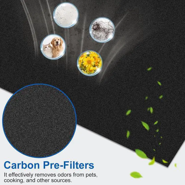Alt view image 6 of 7 - Jaspertronics Air Purifier Replacement Filter 3304899-Filter, 4 filters + 4 carbon pre-filters, Compatible with Coway AP-1512HH, AP-1512HH-FP, AP-1518R, AP-1519P and Airmega 200M, Cotton