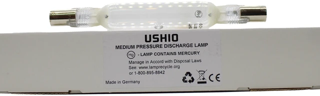 Alt view image 5 of 7 - Ushio MHL Metal Halide UV Lamp MHL-121HT, 5000071, 3000W, 400-450nm Spectral Range, Metal 14.3mm Base, Metal Contact, Diazo