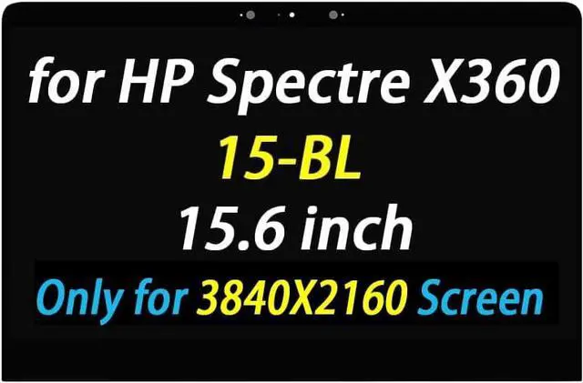 Main image of 15.6" Replacement UHD 4K 3840x2160 911082-001 for HP Spectre X360 15-bl 15-bl012dx 15-bl112dx 15-bl062nr 15-bl072nr 15-bl152nr LED LCD Display Touch Screen Digitizer Assembly(No Bezel)