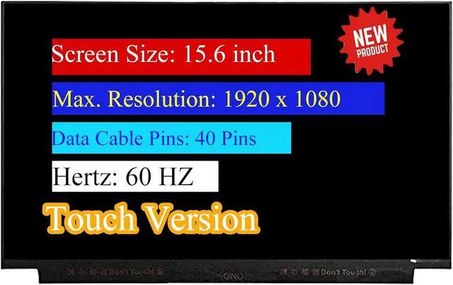 Main image of NUOLAISUN B156HAK02.0 HW1B AUO20ED FHD 1920x1080 40 pin 60Hz 15.6" On-Cell Touch LCD Screen Replacement Display Panel (Without Bracket)