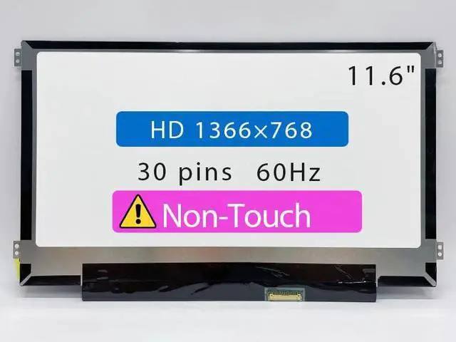Main image of NUOLAISUN 11.6" Screen Replacement for HP Chromebook 11A-NA0021NR 11A-NA0081NR 11A-NA0081CL HD 1366 * 768 30 pins 60HZ LCD Non-Touch Display Panel