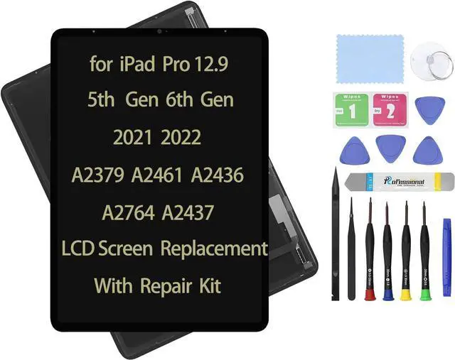 Main image of NUOLAISUN 12.9" LCD Screen Replacement Compatible with iPad Pro 12.9 5th 6th Gen Generation 2021 2022 A2378 A2379 A2461 A2436 A2764 A2437 Display LCD Assembly Glass + Touch Digitizer + Repair Kit