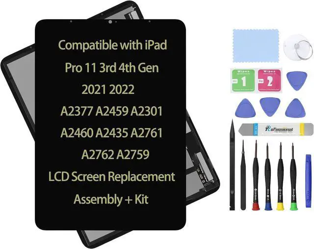 Main image of NUOLAISUN 11" LCD Screen Replacement Compatible with iPad Pro 11 2021 3rd 4th Gen A2377 A2459 A2301 A2460 2022 A2435 A2761 A2762 A2759 OLED Display Assembly Touch Digitizer Repair Kit