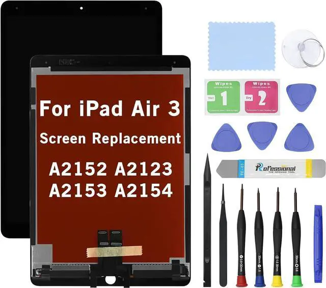 Main image of NUOLAISUN 10.5" Screen Replacement for iPad Air 3 (3rd Gen) 2019 A2152 A2123 A2153 A2154 LCD Display Glass Touch Digitizer Premium Kit with Tools - Black