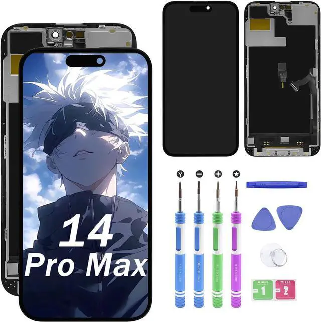 Main image of Replacement for iPhone 14 Pro Max (Model A2651 A2893 A2896 A2895 A2894) 2022 Year 6.7 inch LCD Display Digitizer Panel (Repair) LED Screen Assembly with Repair Tools