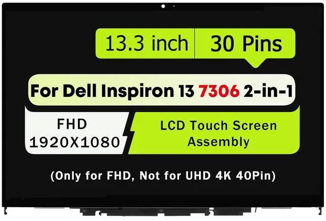 Main image of NUOLAISUN13.3" Screen Replacement for Dell Inspiron 13 7306 2-in-1 P124G002 P125G002 LCD Display Touch Screen Digitizer Assembly Bezel with Touch Control Board (FHD 1920x1080-30Pin Connector)