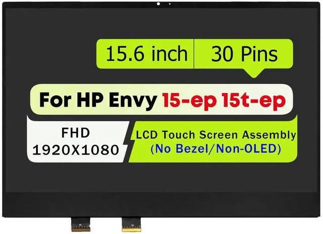 Main image of NUOLAISUN L98324-001 L97420-001 Replacement for HP Envy 15-ep 15t-ep 15-ep0000 15-ep1000 15-ep0xxx 15-ep1xxx 15.6" FullHD 1080P IPS LCD Display Touch Screen Assembly No Bezel 30Pin (Non-OLED Type)