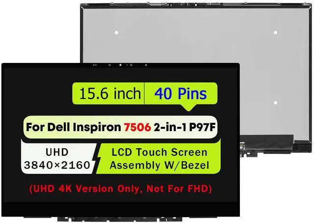 Main image of NUOLAISUN 4K 15.6" for Dell Inspiron 7506 F5X01 0F5X01 LCD Touch Screen Digitizer Assembly