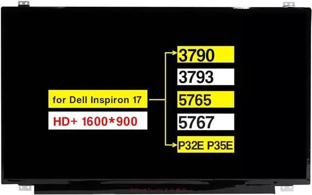 Main image of NUOLAISUN 17.3" Replacement NT173WDM-N21 for Dell Inspiron 17 3790 3793 5765 5767 P32E P35E P35E004 P35E007 LCD Non-Touch Screen Display Panel (HD+ 1600 * 900 30 Pins 60 HZ)