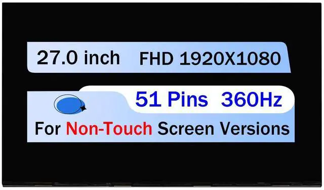 Main image of NUOLAISUN New 27.0" MV270FHM-NF4 LCD Screen Replacement Non-Touch 1920X1080 51 Pins 360 Hz