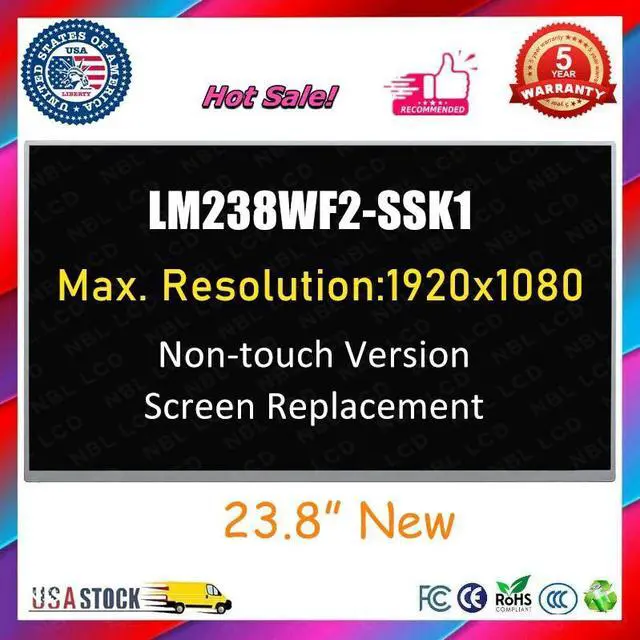 Main image of NUOLAISUN 23.8 LM238WF2-SSK1 for Dell LCD Non-Touch Screen Display Panel Replacement