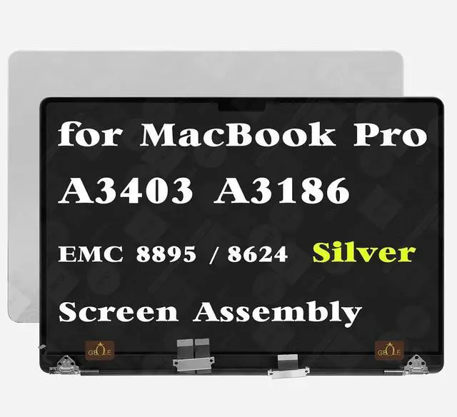 Main image of A3186 Screen Replacement for MacBook Pro M4 A3403 A3186 2024 16.0 inch EMC 8895 EMC 8624 661-18615 661-18617 3456 x 2234 Full LED LCD Screen Display Assembly (Silver)