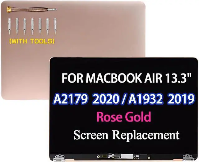 Main image of 13.3" for MacBook Air Retina 2020 A2179 EMC 3302 MVH22 MVH42 MVH52 MWTJ2 MWTK2 MWTL2 LCD Screen Replacement Display Full Top Complete Assembly 2560x1600 (Gold)