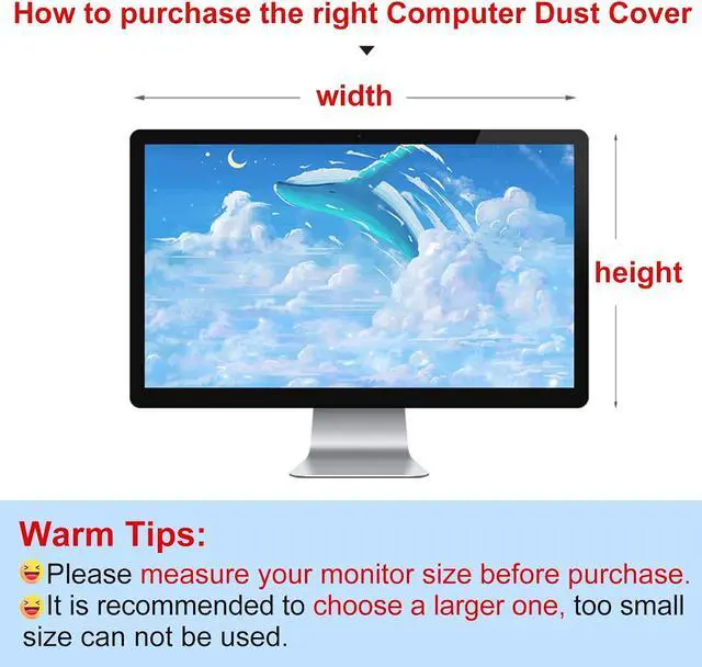 Alt view image 7 of 7 - 27 inch Computer Monitor Dust Cover , Screen Protective Sleeve Compatible with iMac 27" Desktop Computer, Anti-Static Dustproof LCD/LED/HD Panel Case,Velvet