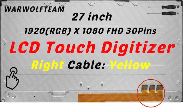 Alt view image 2 of 3 - Screen Replacement for HP 27-CA 27-CA1244 27-CA1244NH All in One 27inch 60Hz 30Pins 1920 x 1080 FHD LCD LED Screen Display Digitizer Panel(Only for Touch Version)