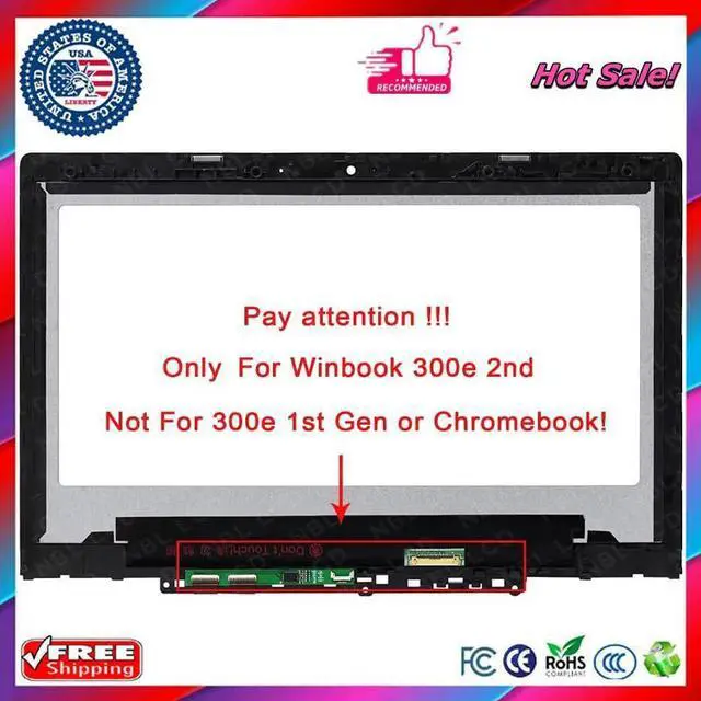 Alt view image 2 of 3 - New for Lenovo 300e Winbook 2nd Gen Lcd Touch Screen w/Bezel 11.6" HD 5D10T45069