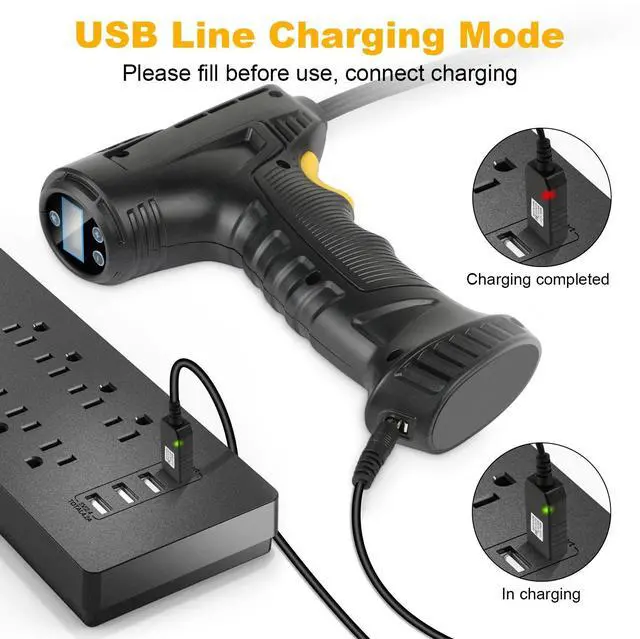 Alt view image 4 of 6 - Cordless Air Pump, 150 PSI Inflatable Handheld Air Compressor Car Tire Pump with Digital Pressure Gauge, Electric Tire Inflator for Bike Car Tires Balls