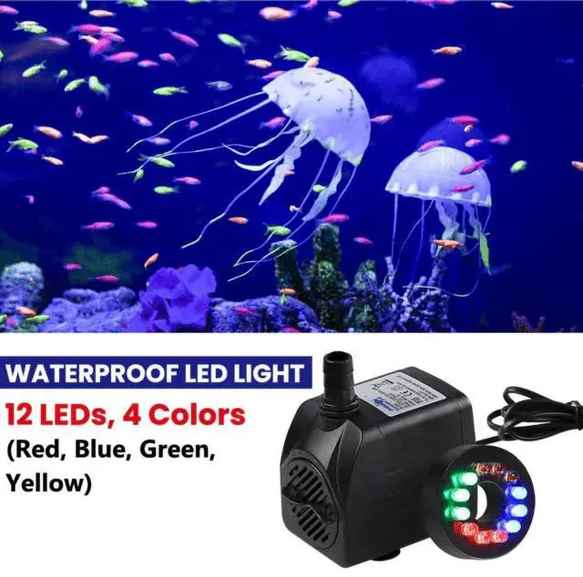 Alt view image 2 of 6 - Water Pump with 12 LED 16W Lights for Fountain Pool Garden Pond Tank