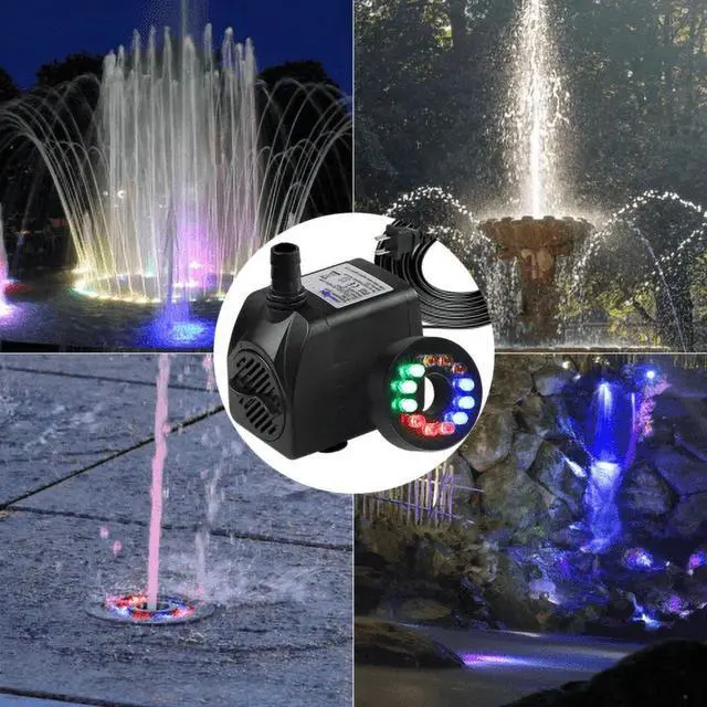 Alt view image 4 of 6 - Water Pump with 12 LED 16W Lights for Fountain Pool Garden Pond Tank
