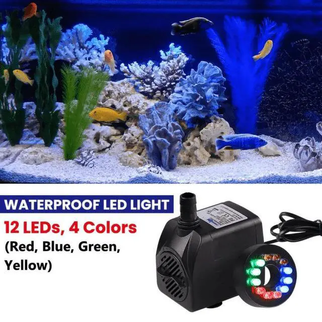 Alt view image 5 of 6 - Water Pump with 12 LED 16W Lights for Fountain Pool Garden Pond Tank