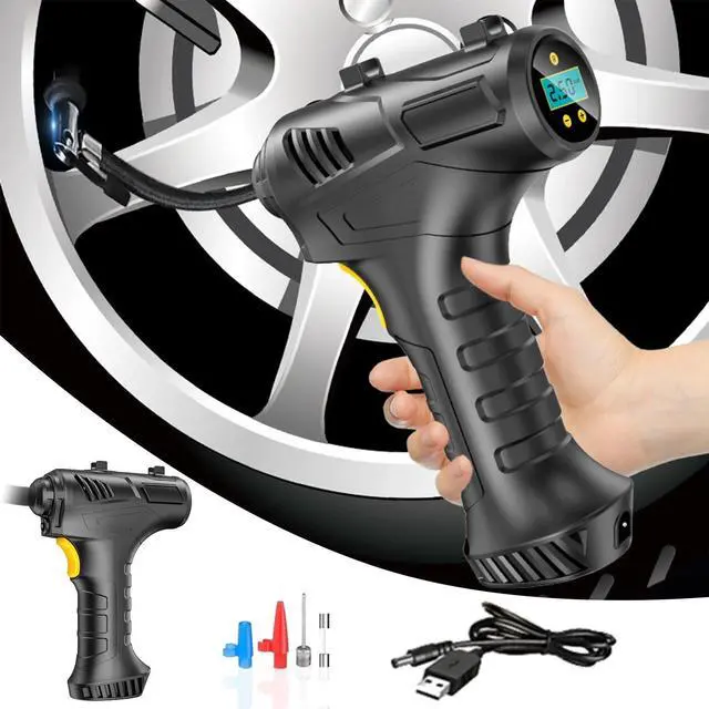 Main image of Cordless Air Compressor Tire Inflator,Portable Handheld Air Pump for Tires with Digital Pressure Gauge,Rechargeable Battery Powered Wireless Air Pump