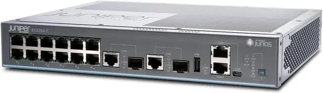 Main image of Juniper Networks EX2200-C-12T-2G 12-Port 100Mbps RJ45 Desktop Specialty Switch, Black
