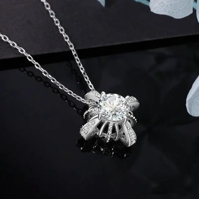 Alt view image 6 of 6 - 1Ct Moissanite Diamond Cut Starfish Necklaces for Women -18K Plated Sterling Silver Chain Pendant, D Color Dancing Jewelry, Mother's Day Jewelry Gifts for Women Mom/Wife/Sister