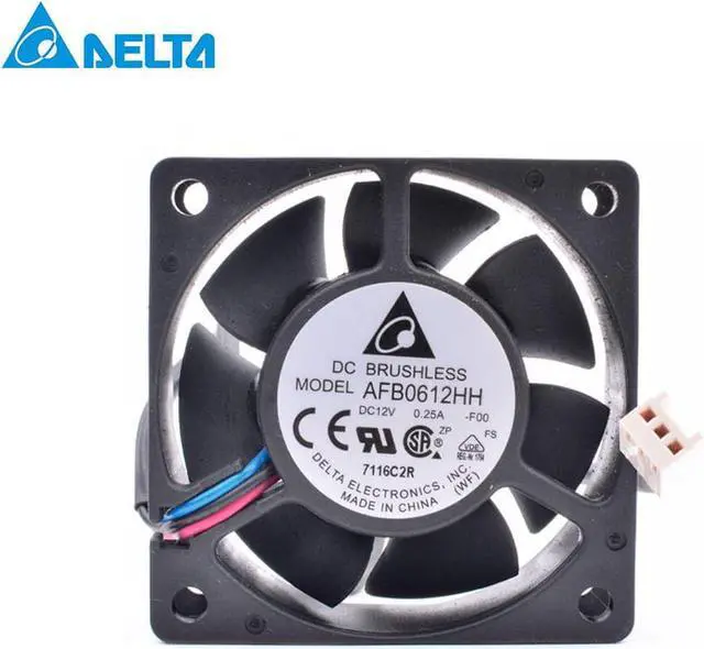 Main image of For DELTA AFB0612HH 6cm 60mm fan 6025 12V 0.20A Double ball bearing 2-wire power cooling fan
