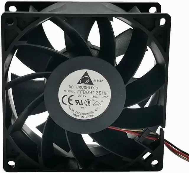 Main image of delta 9038 FFB0912EHE  DC 12V 1.5A violent pressurized double ball fan