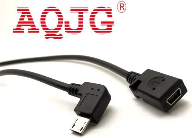 Main image of Usb 2.0 Mini Female to Micro Male Cable mini usb to Micro Extend cable 90 degree Right Angle Wholesale