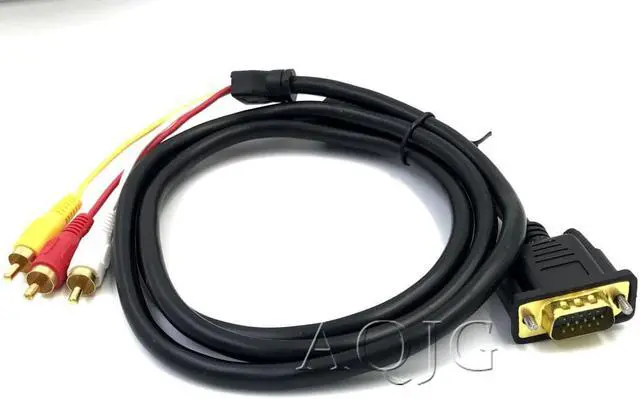 Main image of VGA RCA Adapter 3RCA Video Female To HD 15 Pin VGA Converter Style Component Video cable 1.5M 5FT
