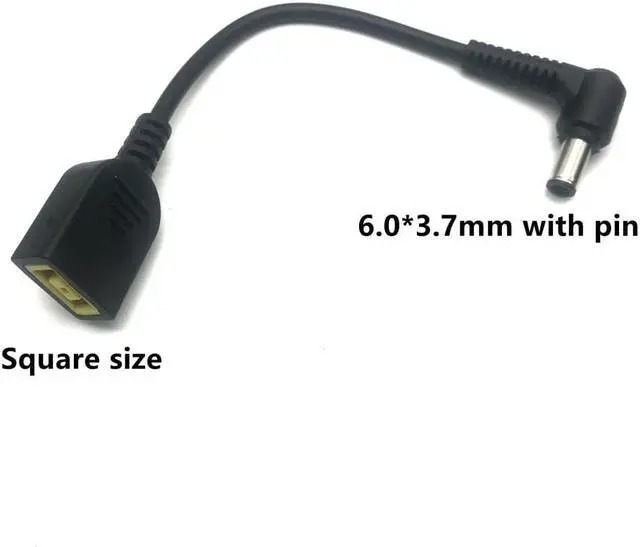 Main image of Square Size to DC plug 6.0*3.7mm power adapter connection For Lenovo adapter to Asus notebook 6.0*0.6mm Laptop DC plug 10cm Cord