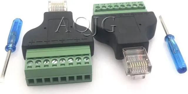 Main image of RJ45 connector RJ45 to Screw Terminal Adaptor RJ45 Male to 8 Pin connector RJ45 splitter for CCTV DVR