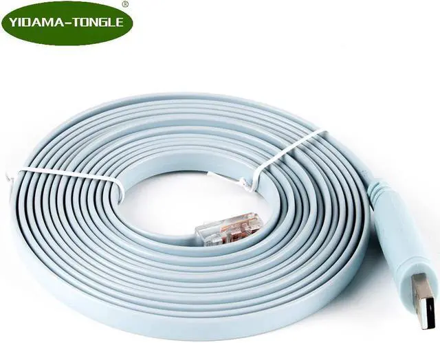 Main image of FTDI USB Console Rollover Cable USB to RJ45 RS232 Serial Cable 12ft For Huawei Cisco Router Switch Windows 8 7 Vista MAC Linux