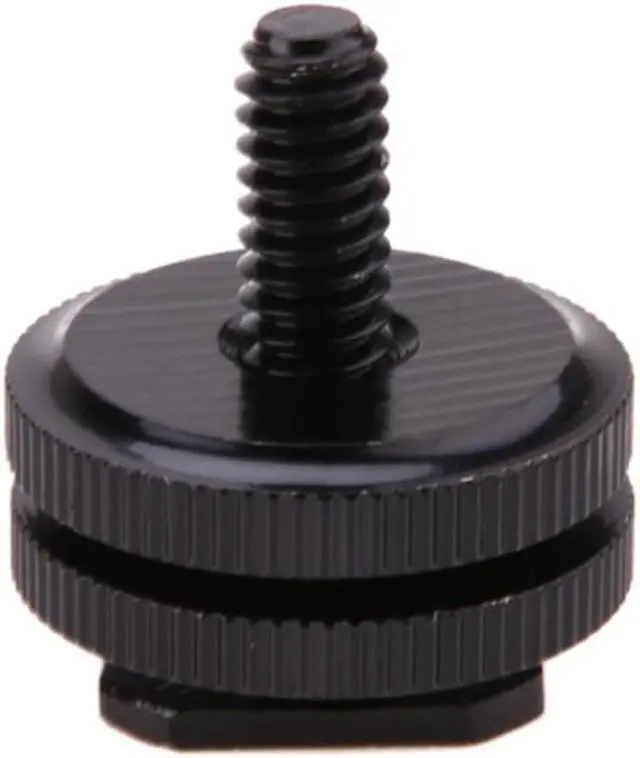 Main image of 1/4"-20 Tripod Mount Screw to Flash Camera Hot Cold Shoe Adapter Camera Aluminum Metal 1/4 Screw Adaptor Black