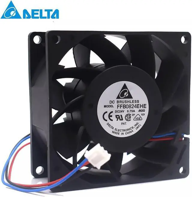Main image of Delta FFB0824EHE 8038 80x80x38mm 8cm DC 24V 0.75A 3 Line Double Ball Bearing Cooling Fan