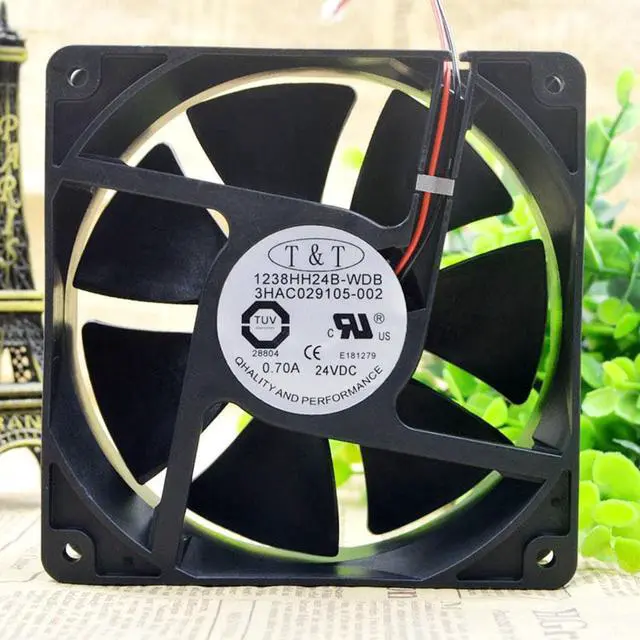 Main image of for TT cooling fan 1238HH24B-WDB 3HAC029105-002 24V 0.70A ABB Robot controller fan 12038 120X120X38MM