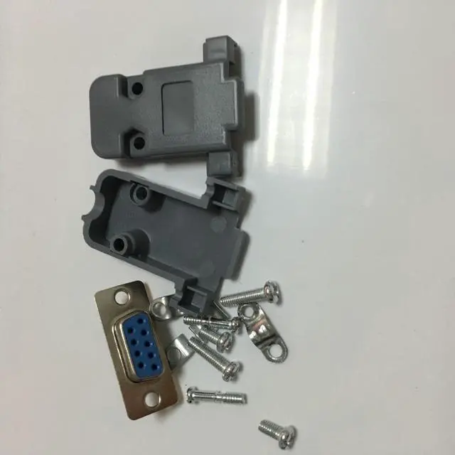 Main image of 10 Set RS232 serial port connector DB9 female socket Plug connector 9 Pin copper RS232 COM adapter with Plastic Case DIY HY577-2