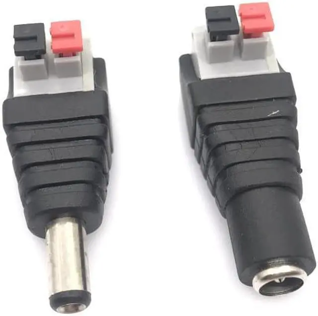 Main image of 5pcs DC Male +5 pcs DC Female connector 2.1*5.5mm DC Power Jack Adapter Plug Connector for 3528/5050/5730 single color led strip