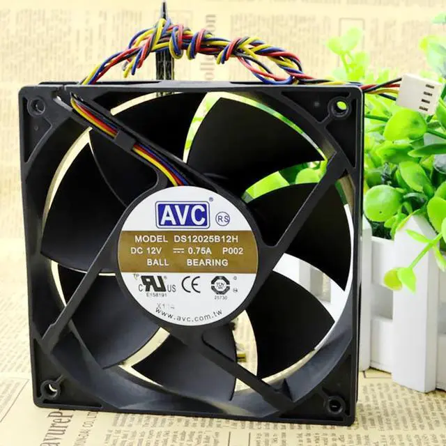 Main image of For AVC DS12025B12H 120mm 12CM 120x120x25mm High Airflow PWM Fan 104 CFM 4 Pin Replacement