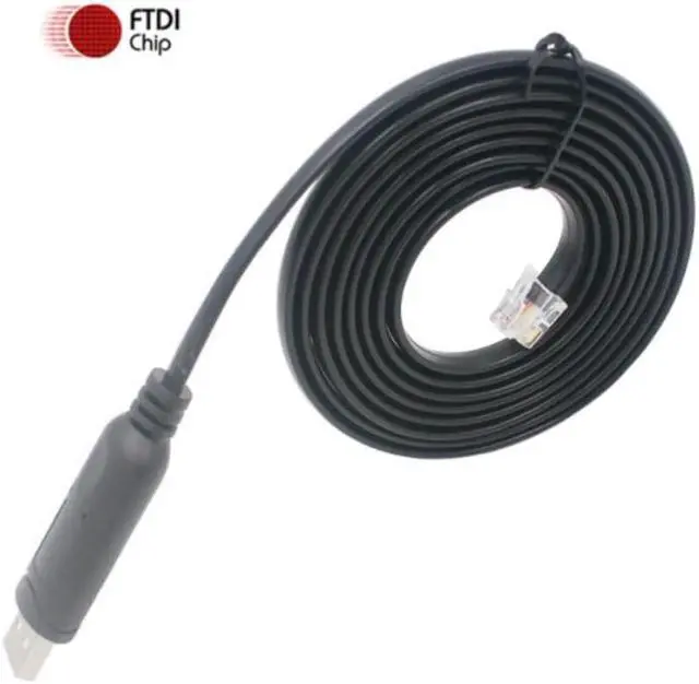 Main image of USB to RS232 RJ12 6P6C Network Serial Console Router Adapter Plug Converter Cable With FTDI Chip Support Win10