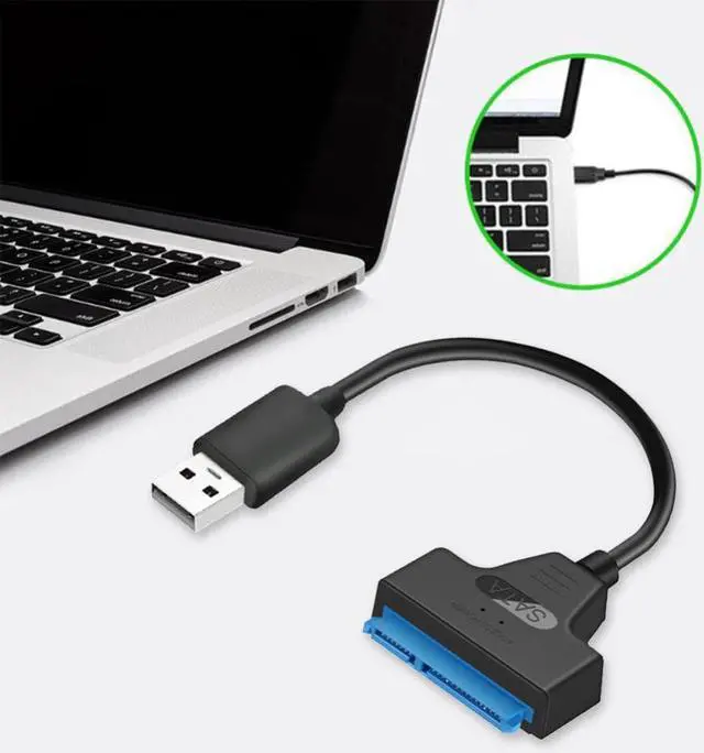 Main image of Standard USB 2.0 to SATA 22Pin Cable Adapter Copper Wire Core and ABS Converter for 2.5 inch Hard Disk Compatible