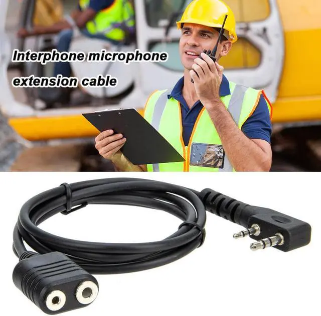 Main image of 1m Microphone Extension Cable 2-Pin K Type Extender Cord Wire Replacement Ham Radio Accessory for Kenwood for Baofeng UV-5R 888S