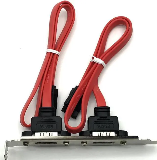 Main image of eSATA to SATA Bracket Cable Adapter w/ Full Profile PCI Cover,Dual Ports External eSATA to Motherboard 6Gbps SATA Header Cord