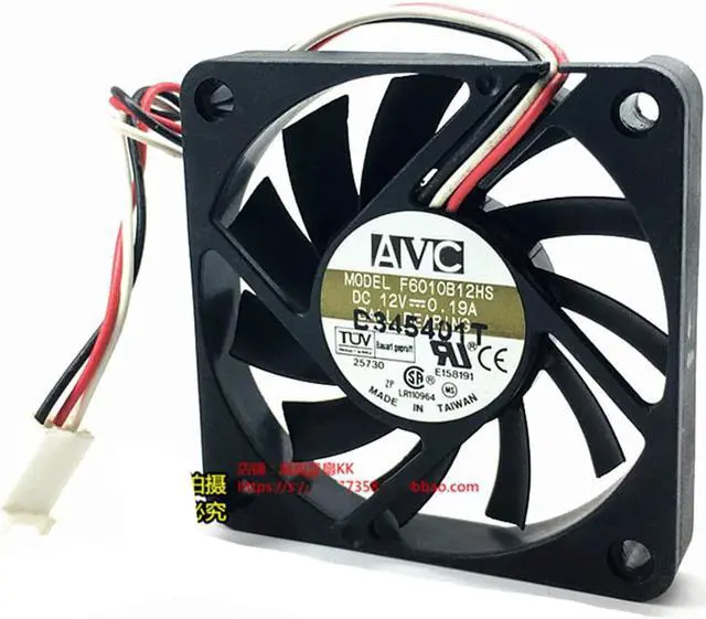 Main image of For AVC F6010B12HS 12V 0.19A 6010 60x60x10mm 6cm server cooling fan