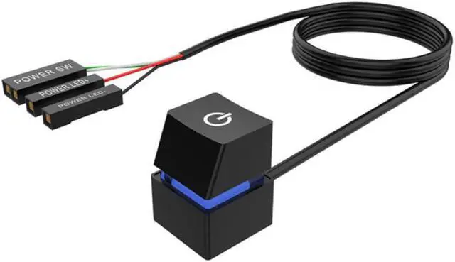Main image of Portable PC Motherboard External Start Power On/Off Button Extension Cable for Home Office Cafe Black Accessories